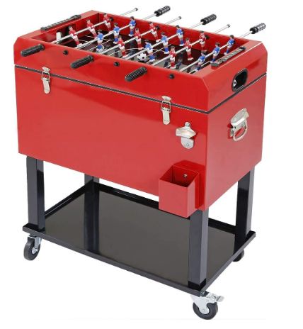 Clevr Patio Cooler Ice Chest with Foosball Table Top